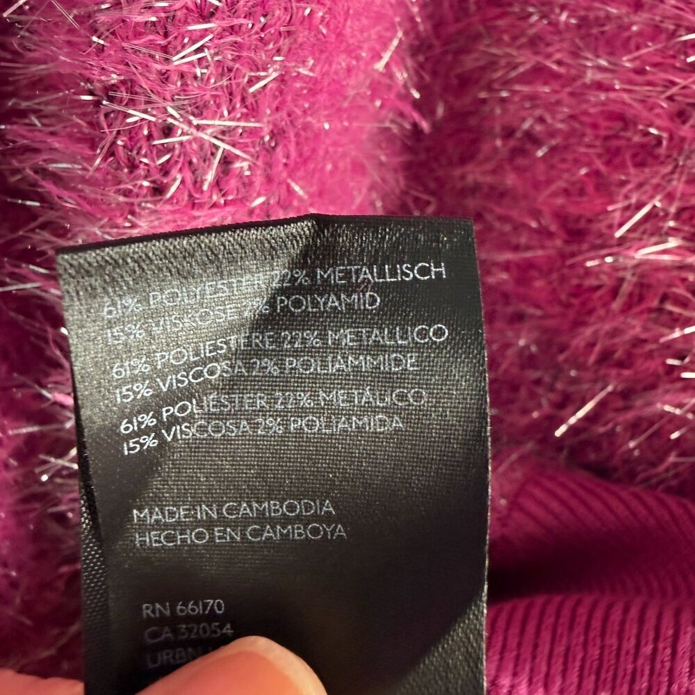 Anthropologie Maeve NWT Violetta Short Sleeve Open Back Sweater Pink Tinsel XL - Picture 10 of 12